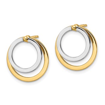14k Two-tone Circle Front and Back Post Earrings — alternate view