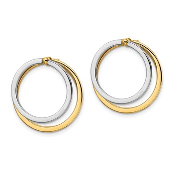 14k Two-tone Circle Front and Back Post Earrings — alternate view