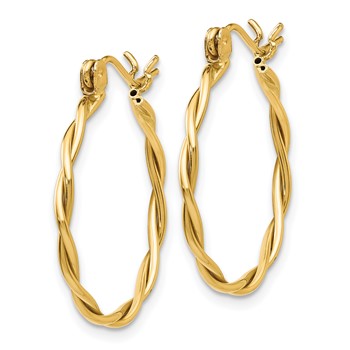 14k Polished Twisted Circle Hoop Earrings — alternate view