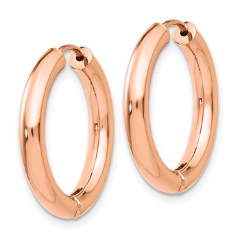 14k Rose Gold Hinged Hoop Earrings — alternate view