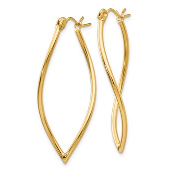 14k Polished Fancy Hoop Earrings — alternate view