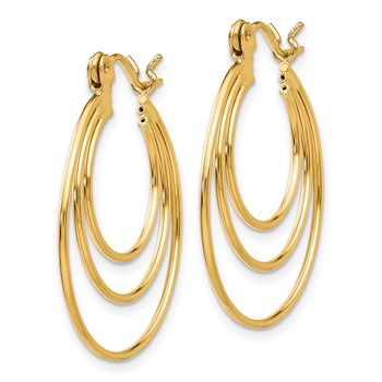 14k Polished Circles Hoop Earrings — alternate view