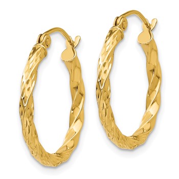 14K Twist Hollow Hoop Earrings — alternate view