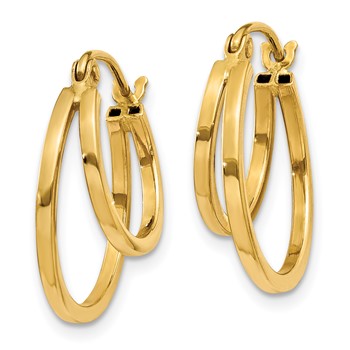 14K Double Hoop Earrings — alternate view