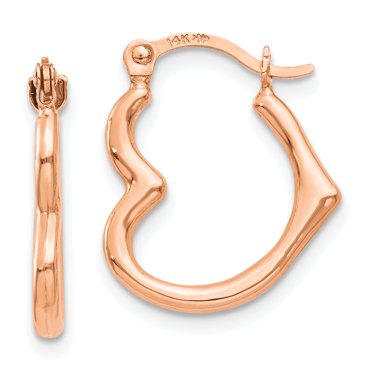 14K Rose Gold Rainbow Hoop Earrings