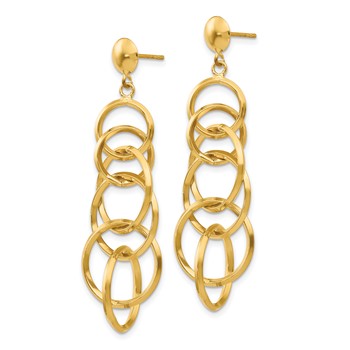 14k Intertwined Circles Drop Post Earrings — alternate view