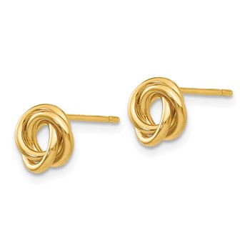 14k 8mm Polished Love Knot Post Earrings — alternate view