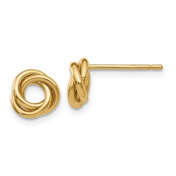 14k 8mm Polished Love Knot Post Earrings
