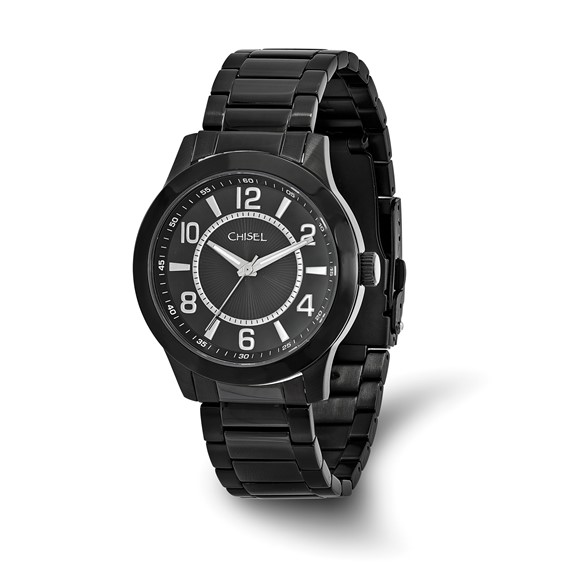 Chisel Men's Black Dial Black Plated Stainless Steel Watch - Chisel