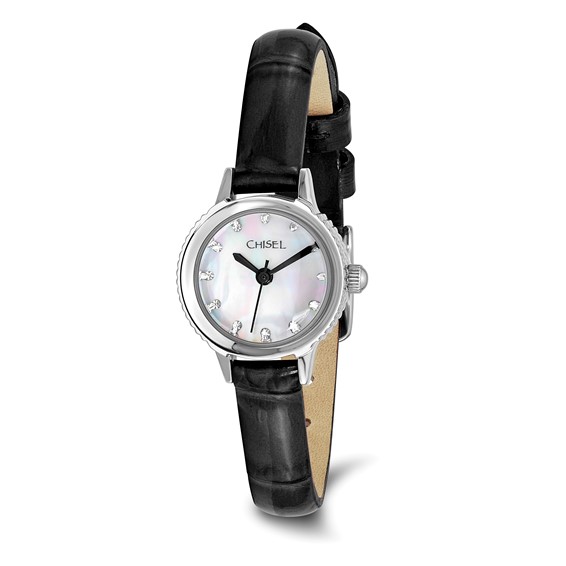 Chisel Ladies Mother of Pearl Dial Black Leather Watch - Chisel display picture 2