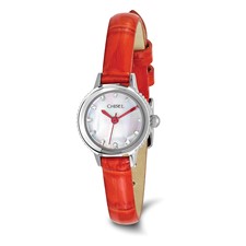 Chisel Ladies Stainless Steel Red Leather Strap Watch Ladies Chisel Stainless Steel Red Leather Strap Watch  main image 3