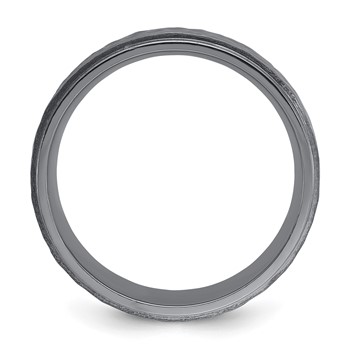 Chisel Tantalum Brushed and Polished Hammered Center 8mm Beveled Edge Band — alternate view