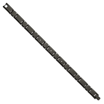 Chisel Tungsten Polished Black IP-plated 1/10 carat Diamond 9 inch Bracelet — alternate view