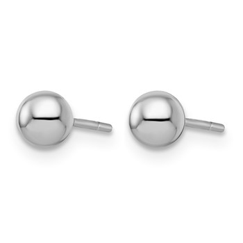 Leslie's Sterling Silver Rhodium-plated 5mm Polished Ball Post Earrings — alternate view