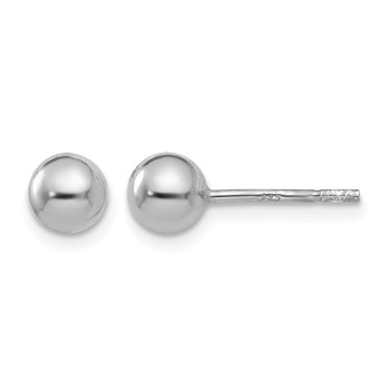 Leslie's Sterling Silver Rhodium-plated 5mm Polished Ball Post Earrings