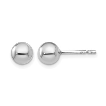 Leslie's Sterling Silver RH-plated 6mm Polished Ball Post Earrings