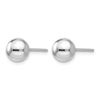 Leslie's Sterling Silver RH-plated 7mm Polished Ball Post Earrings — alternate view