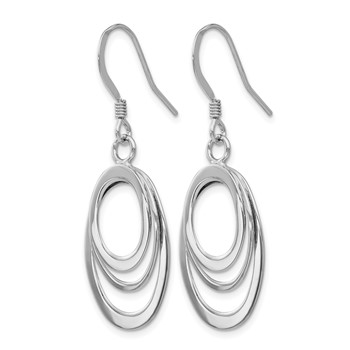 Leslie's Sterling Silver Rhod-pltd  Polished Shepherd Hook Dangle Earrings — alternate view
