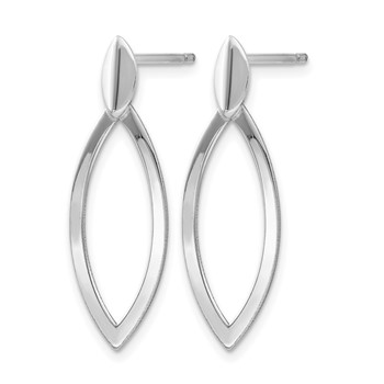 Leslie's Sterling Silver Rhodium-plated Polished Post Dangle Earrings — alternate view