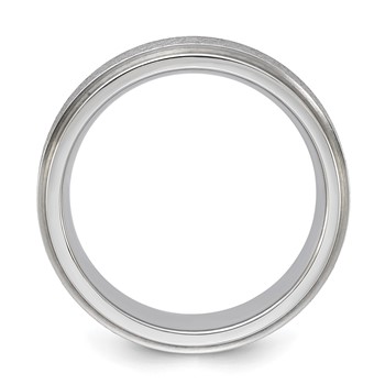 Vitalium Grain Finish Center 7mm Ridged Edge Flat Band — alternate view