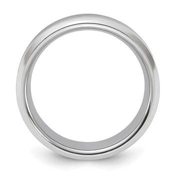 Vitalium Black Polished Carbon Fiber Inlay Beveled Edge 8mm Band — alternate view