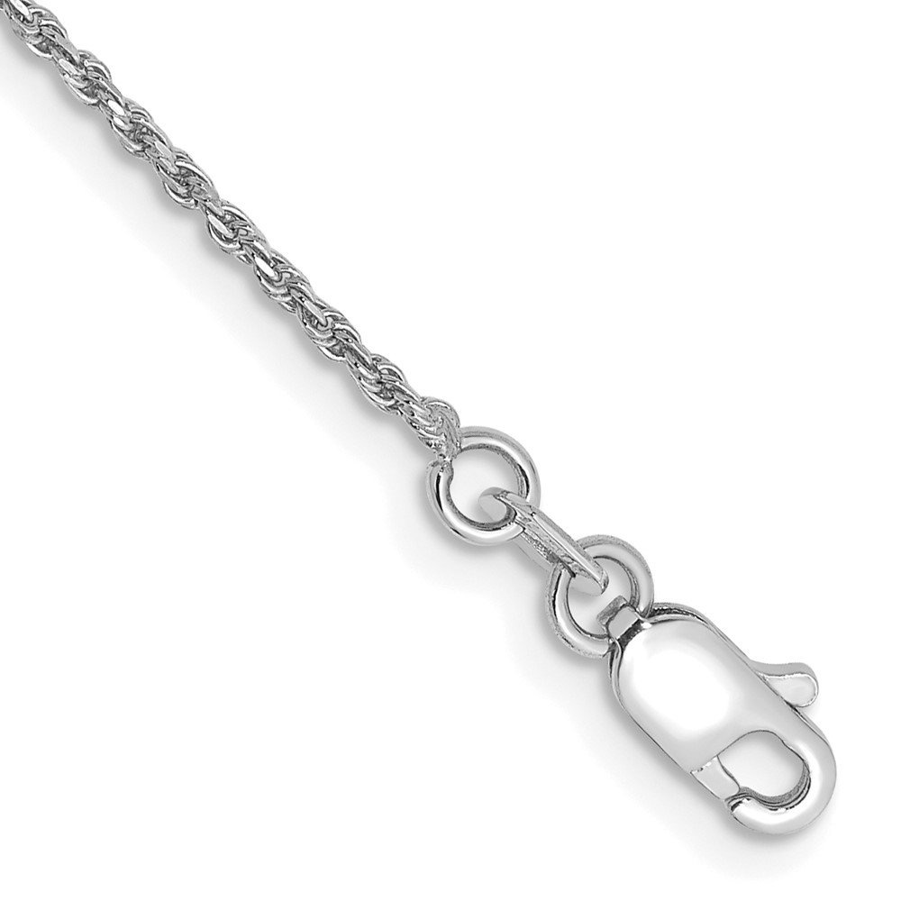 10k White Gold 1.15mm D/C Machine Made Rope Chain