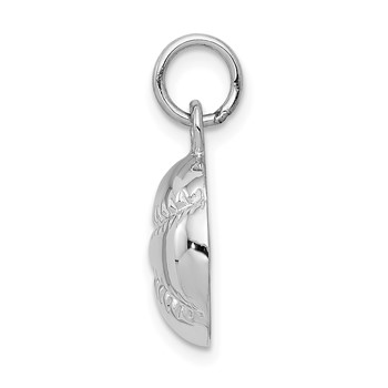 14k White Gold Baseball Charm — alternate view