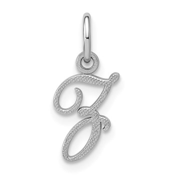14KW White Gold Casted Script Letter Z Initial Charm