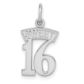 14k White Gold SWEET 16 Charm