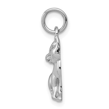 14k White Gold Cat Charm — alternate view