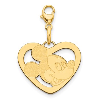 14k Disney Mickey Heart Lobster Clasp Charm