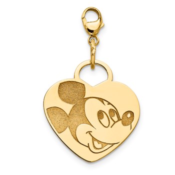 14k Disney Mickey Heart Lobster Clasp Charm