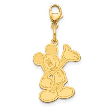 14k Disney Waving Mickey Lobster Clasp Charm