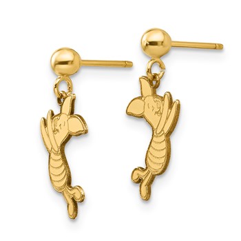 14k Disney Piglet Dangle Post Earrings — alternate view