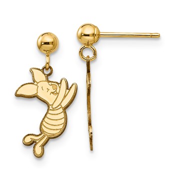 14k Disney Piglet Dangle Post Earrings