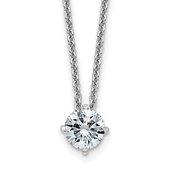 14kw 1.20ct. 7mm Round Moissanite Solitaire Pendant on cable chain