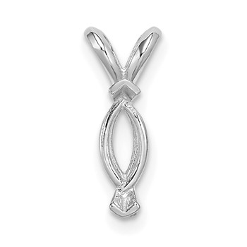 14kw Marquise 2-Prong V-End 12 x 6mm Pendant Setting