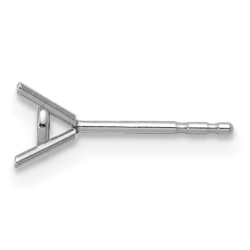 14k WG Single 4-Prong 5.0mm Round Martini Friction Post Earring Mounting