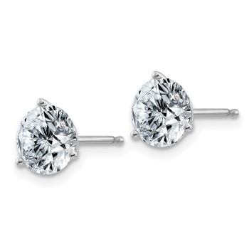 14k White SINGLE STUD1ct. 6.5mm  G H I True Light Moissanite Earring — alternate view
