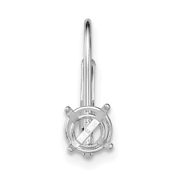 14k WG Single Round 6.0mm Cast Basket Leverback Earring Mounting — alternate view