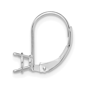 14k WG Single Round 6.0mm Cast Basket Leverback Earring Mounting