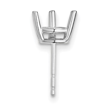 14k WG Single Round 3-Prong 3.5mm Post Earring Mounting