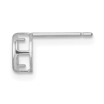 14k WG Single 4mm Round Bezel Post Earring Mounting