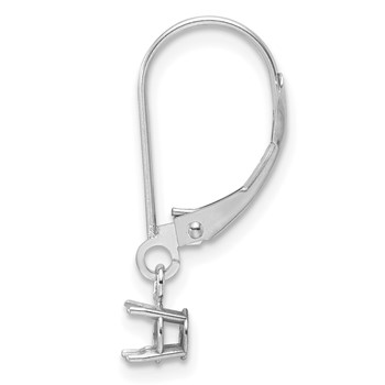 14k WG Single 8mm Round Dangle Basket Leverback Earring Mounting