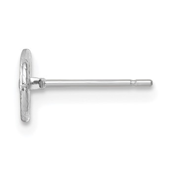 14k WG Single Holds 5mm Pearl Twisted Edge Post Earring Mounting