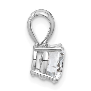 14kw 1.50ct. 7.5mm Round D E F Pure Light Moissanite Solitaire Pendant — alternate view
