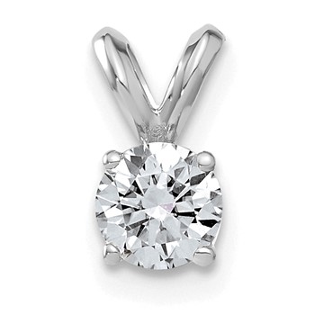 14kw 1/2ct. 5.0mm Round G H I True Light Moissanite Solitaire Pendant