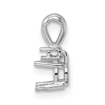 14kw Round 4-Prong with Diamond Accent 3.4mm Pendant Setting — alternate view