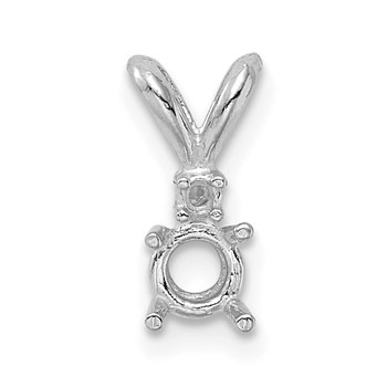14kw Round 4-Prong with Diamond Accent 3.4mm Pendant Setting
