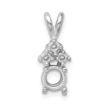 14kw Round 4-Prong with 3 Diamond Accent 6.75mm Pendant Setting